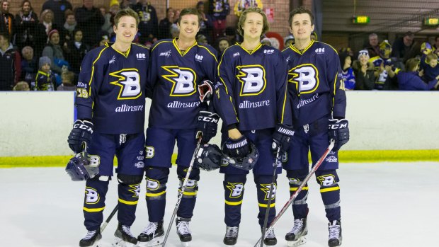 Canberra Brave teammates and brothers (l-r) Casey, Toby, Bayley and Tyler. 