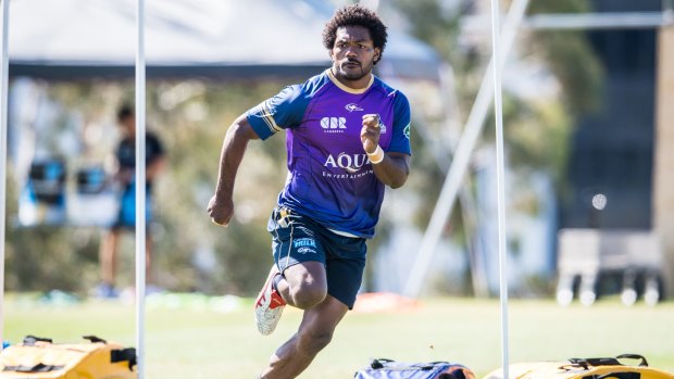 Henry Speight trains for the Brumbies this week.
