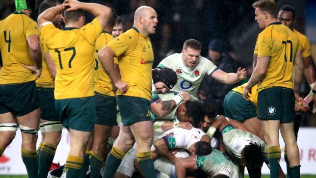 Unflattering result: The Wallabies were well beaten on the scoreboard but not on the field.