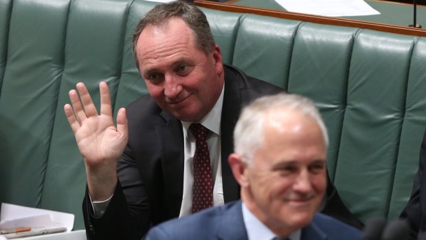 Barnaby Joyce finds himself sitting in high office only because the much bigger beast has carried him there.