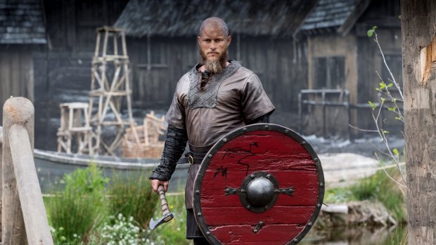 Travis Fimmel in <i>Vikings</I>, which is filmed in Ireland where the actor lives.