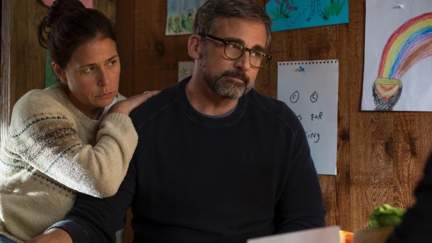 Maura Tierney and Steve Carell in Beautiful Boy. 