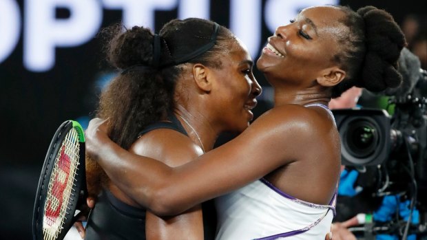 The Williams sisters embrace at the end of the final.