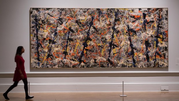 Jackson Pollock’s ‘Blue Poles’, 1952, at the Royal Academy of Arts.
