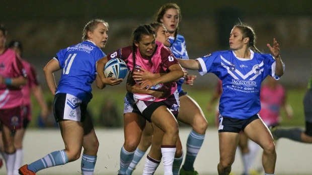 The Queanbeyan Kangaroos beat the Blues in the open women's tackle competition.