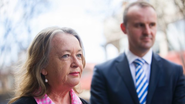 Dumped Police Minister Joy Burch with Chief Minister Andrew Barr. Matters are still being investigated.