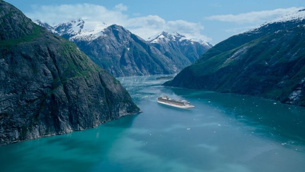 Magnificent scenery: The Diamond Princess in Alaska.