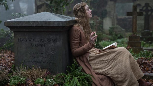 Elle Fanning as Mary Shelley, who understood that "imperfection is perfection".