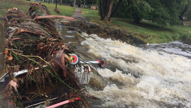 Parts of ANU remain closed after the campus was badly affected by Sunday's rain.