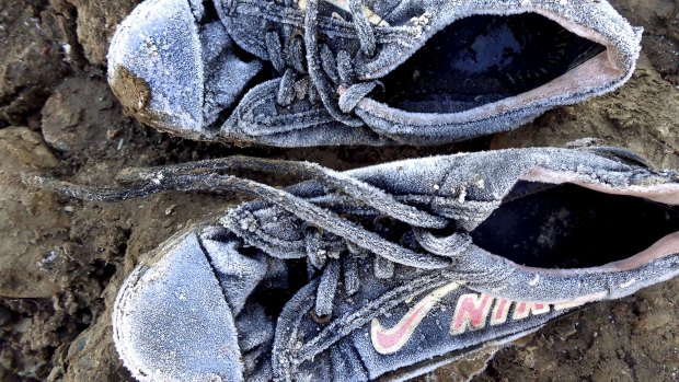 Impact Journalism Day: On a photography course at Kawergosk refugee camp, Maya Rostam (aged 12 at the time) took a picture of the sneakers she wore when her family walked from Syria to Iraq to escape the war.