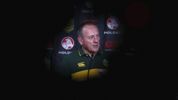 Tim Sheens announces the Australian Four Nations squad in Sydney on Tuesday.