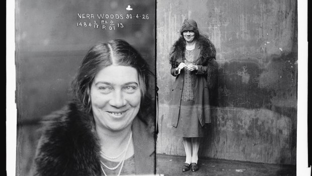 Suspect Vera Woods, April 30, 1926, grins at the photographer. 
