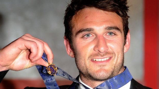 Jobe Watson with his 2012 Brownlow Medal.