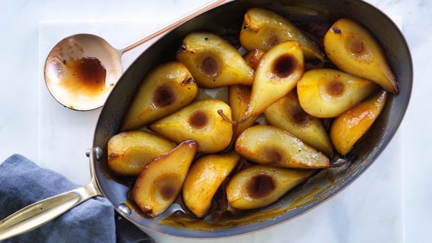 Andrew McConnell's sauteed vanilla pears recipe.