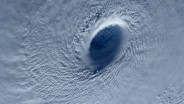 Typhoon Maysak taken by astronaut Samantha Cristoforetti from the International Space Station. 