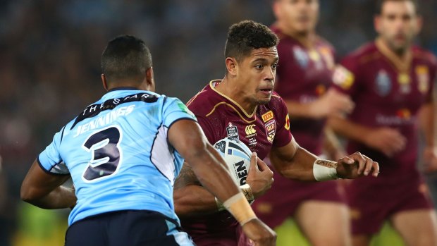 Dane Gagai of the Maroons is tackled during game one of the State Of Origin series between the New South Wales Blues and the Queensland Maroons at ANZ Stadium on June 1, 2016 in Sydney, Australia.  (Photo by Cameron Spencer/Getty Images)