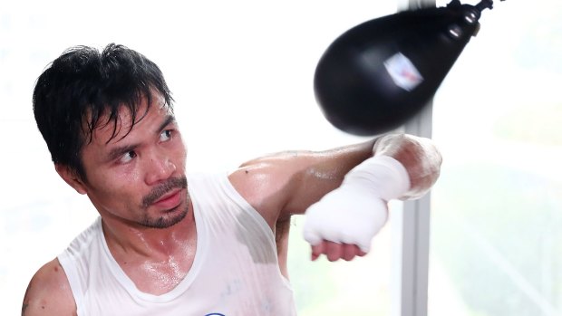 Upping the intensity: Manny Pacquiao training in Manila.
