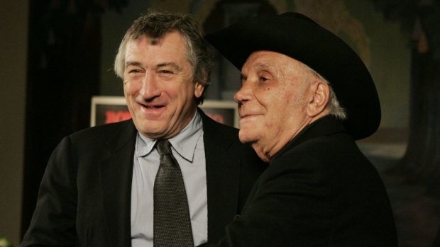 Robert DeNiro and LaMotta at a 25th anniversary screening of Raging Bull in 2005.