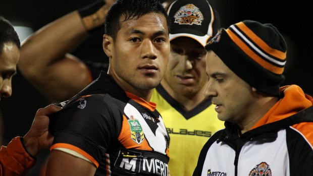 Bad bets: Disgraced Wests Tigers centre Tim Simona.