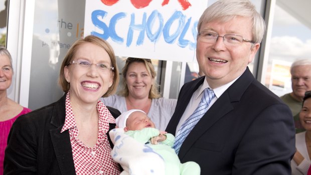 Morningside councillor Shayne Sutton, pictured with then-prime minister Kevin Rudd in 2013, may have another tilt at the council Labor leadership.