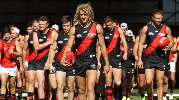 'No robot': fans welcomed Heppell's appointment as the new skipper led the Dons out for a practice match at Tullamarine today. 
