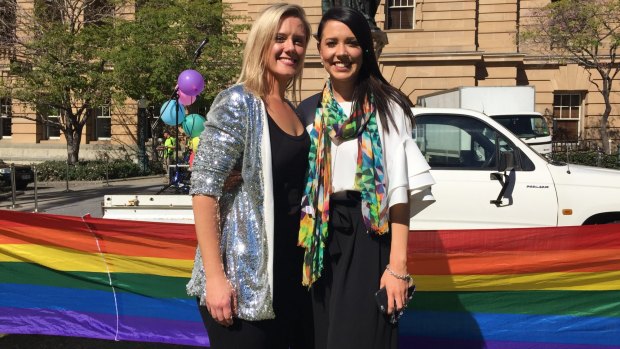Engaged Brisbane couple Kristen Watt and Kate Wildermuth are just one of many couples waiting for the law to change.