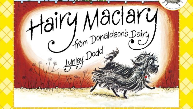 A much-lived shaggy dog story, Hairy Maclary from Donaldson's Dairy, by Lynley Dodd.