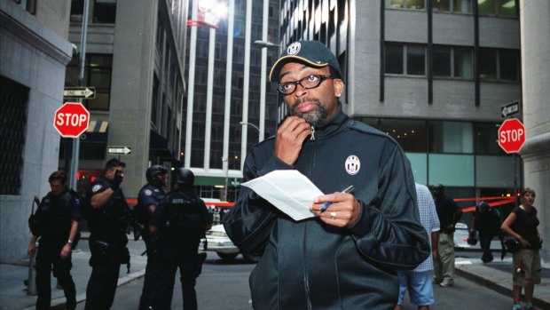 Director Spike Lee on the set of his film <i>Inside Man</i>.