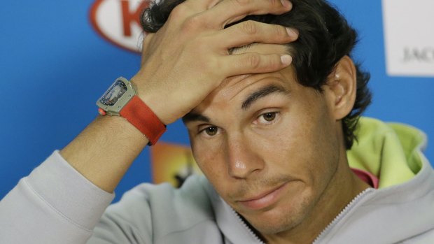 Uncertain: Spain's Rafael Nadal gives free expression to his doubts at a press conference before the Australian Open on Saturday.