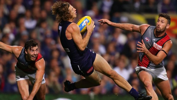 Suspense: Nathan Fyfe’s Dockers may be deserving favourites, but their lead is tenuous. 