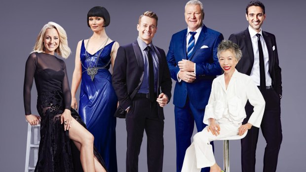 Nominees for the 2016 TV Week Gold Logie: (from left) Carrie Bickmore, Essie Davis, Grant Denyer, Scott Cam, Lee Lin Chin and Waleed Aly.