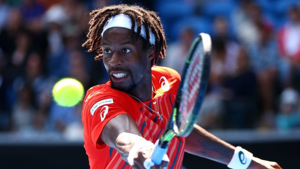 Crowd-pleaser: Frenchman Gael Monfils has reached the quarter-finals only six times in all major tournaments in a career spanning 12 years.