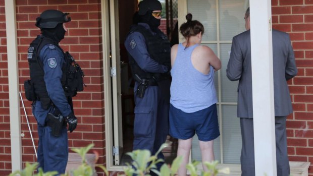 One of four women arrested in the operation, led by the NSW Gangs Squad.