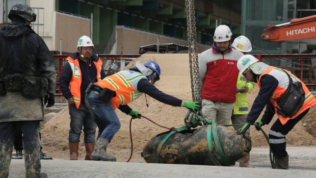 It's the second time in four days a bomb has been unearthed at the construction site.