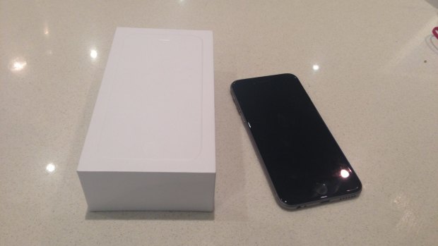 This is the box your new iPhone comes in.
It's a minimalist look and a move away from the colourful boxes Apple usually packages its devices in. When shown the box an Apple employee said he hadn't seen it before today.