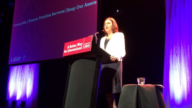 Opposition Leader Annastacia Palaszczuk at the Queensland Labor campaign launch. 