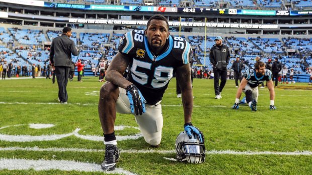Fighting through the pain barrier: Carolina Panthers linebacker Thomas Davis is expected to ignore a broken arm and play in Super Bowl 50. 