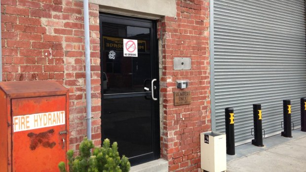 Two men were wounded outside this motorcycle clubhouse in Yarraville. 