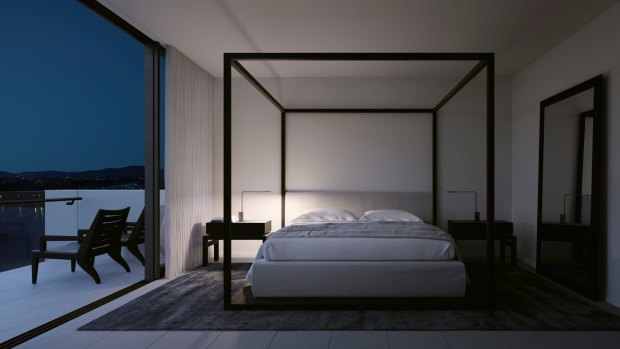 Artist's impression of a penthouse bedroom.