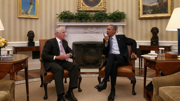 Prime Minister Malcolm Turnbull with outgoing US President Barack Obama.