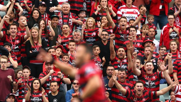 Tarnished: Frederico Piovaccari celebrates scoring a goal during the round seven A-League match between Western Sydney Wanderers and Wellington Phoenix at Pirtek Stadium.