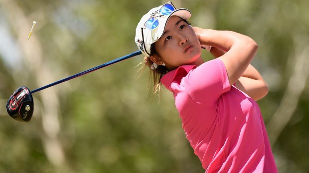 Right priorities: Su Oh at the Ladies Masters at Royal Pines, Queensland, which she won last Sunday. 
