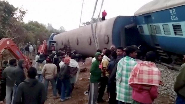Seven coaches were thrown off the tracks around midnight Saturday after a Hirakand Express train derailed.