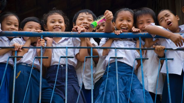 School children in Phnom Penh, Cambodia.