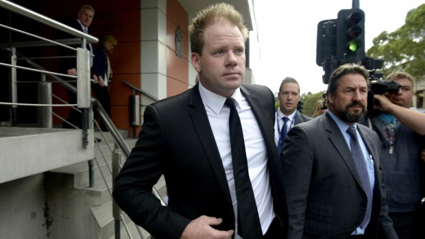 Nick Stevens leaves court in Melbourne in March. 