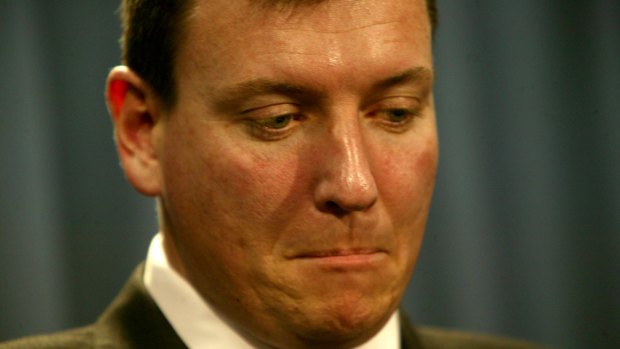Then NSW opposition leader John Brogden resigns from the leadership in August 2005.