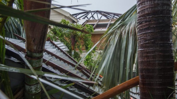 The damage caused in Bowen by Cyclone Debbie.
