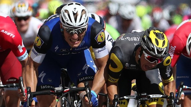 German Marcel Kittel wins the fifth stage of the Tour ahead of Bryan Coquard of France.