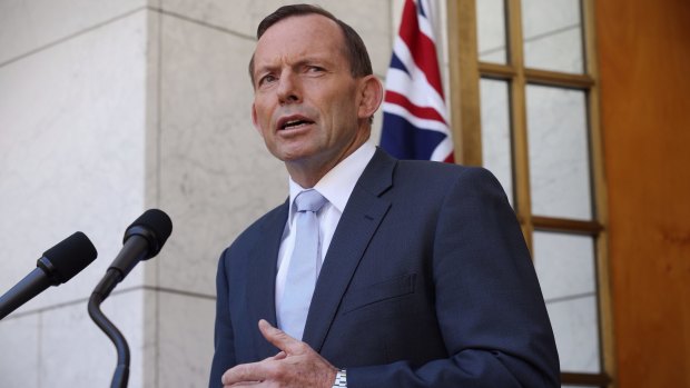 Prime Minister Tony Abbott speaks to the media about the Sydney siege on Monday.