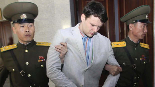 Otto Warmbier pictured in March 2016 after his arrest in North Korea.